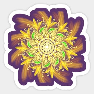 Yellow gold mandala Sticker